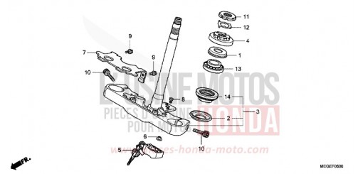STEERING STEM VT750CA9 de 2009
